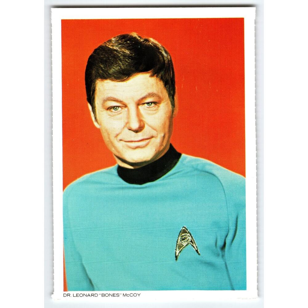 1977 Star Trek Dr. Leonard 'Bones' McCoy Chrome Postcard Paramount